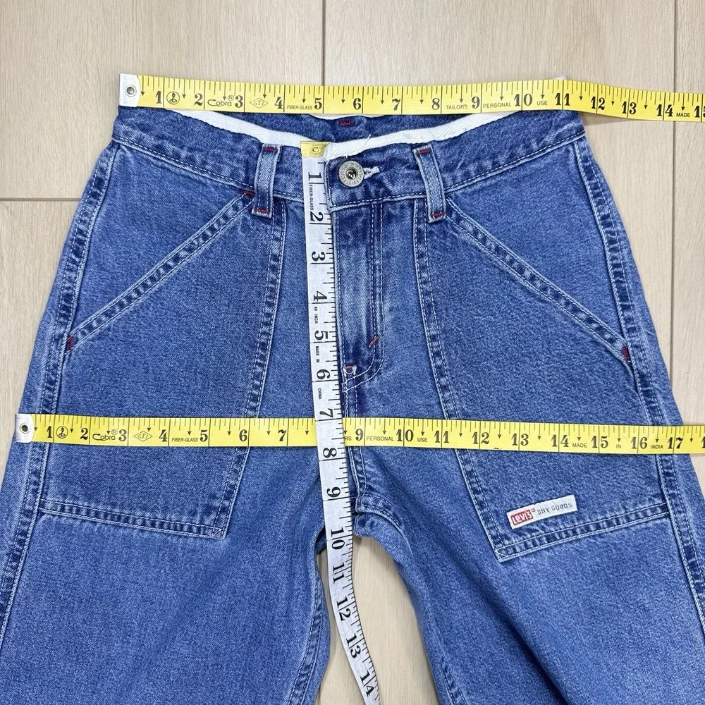 VTG Y2K Levi's Dry Goods‎ Carpenter Jeans Kids 10 Wide Leg Utility Denim Pants